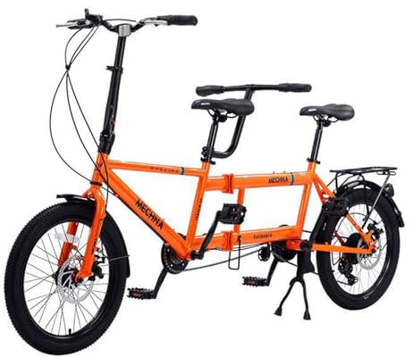HOUSN Tandem Fahrrad zum Radfahren, klassisches Beach Cruiser für Erwachsene,City Faltrad, Dreisitzer, 7 Gang einstellbar, maximale Belastung 200 kg,Größe 210x35x110cm/110x35x62cm,2