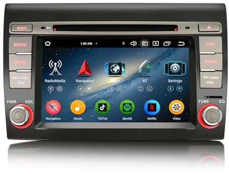 GONFEN 7 pollici 8-Core Android 14 Autoradio 2 Din Navigatore GPS per Fiat Bravo 2007-2014 con Carplay Senza fili Android Auto Bluetooth 5.0 CD WiFi 4G LTE Canbus DAB+ RDS FM DSP [4GB RAM+64GB ROM]