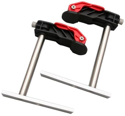 2 Stück Desktop-Schnellklemmen aus Edelstahl, MFT-Tisch, T-Schienensystem, Klemmen für MFT-Tisch, T-Track, Führungsschiene (verlängerte T-Schienenklemmen)