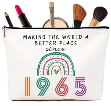 60th Birthday Gifts for Women - 60th Birthday Gift Rainbow Cosmetic Bags, Personalised 60 Year Old Lady Present for Mum, Grandma, Best Friend,Her