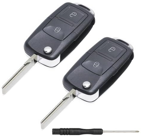 Kesiku Golf 4 Schlüssel für Vw Golf 4 5 6 Bora Polo Passat Skoda Seat Leon Touran MK4 Autoschlüssel, Vw Schlüsselgehäuse, Polo Fernbedienung 2 Tasten - 2 Stück