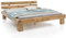 WOODLIVE DESIGN BY NATURE Massivholzbett Balkenbett Doppelbett in Wildeiche Vollmassiv (140x200) inkl. Lattenrost verstellbar