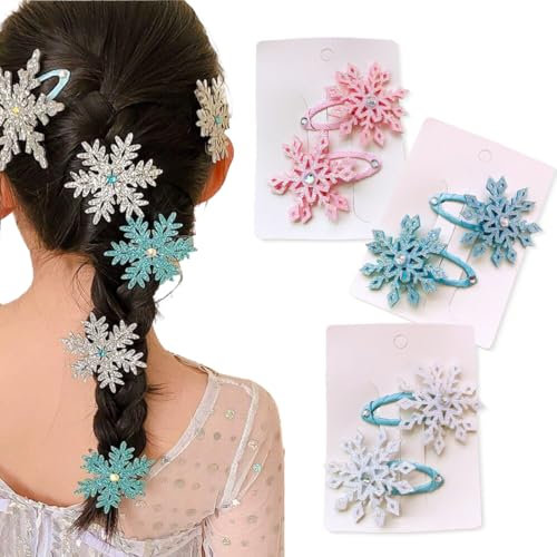 JEYORZY 6pcs Glitter Clip a Scatto per Capelli Fermagli per Capelli in Metallo Colorati Glitter Paillettes Barrettes Accessori per capelli per bambini, adolescenti, bambine e donne