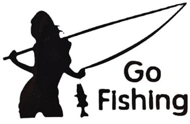 Outdoor-Autoaufkleber – Aufkleber mit Angelmotiv – Design Gone Fishing – klassisches Schwarz – 4er-Pack – hochwertiges Vinyl, wasserfest, selbstklebend