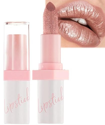 Nude Brown Metallic Shine Glitter Lipstick - Long-Lasting, Highly Pigmented, Smooth & Waterproof,For Women