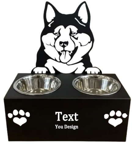 Personalised Dog Bowl – Non-Slip Elevated Pet Dish with Engraved Design | Small, Medium, Large Sizes | Durable Food & Water Bowl for All Breeds (Aktia)