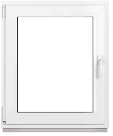 Framex Finestra in plastica bianca, larghezza x altezza 80 x 100 cm (800 x 1000 mm), 3 scomparti (32 mm), girevole DIN a sinistra, di alta qualità, tutte le dimensioni