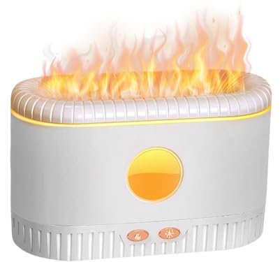 FmtwPhn Difusor De Llama - Difusor De Llamas De Colores 200ml con Humidificador,Apagado Automático Ambientador para Hogar Cumpleaños Y Chimenea Máquina De Fragancias