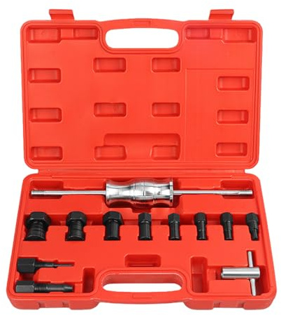 GBKDQQ Juego de 12 piezas de extractores de rodamientos con martillo deslizante, juego de extractores de rodamientos internos para agujeros ciegos con 8 pinzas expandibles (8-32mm) para ruedas de auto