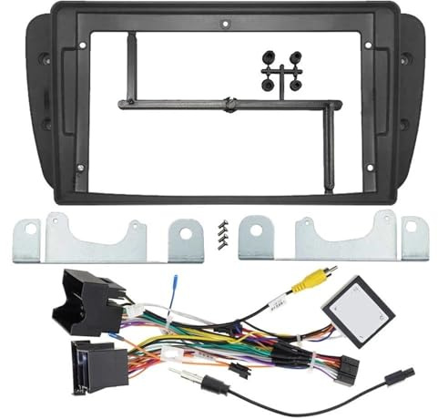 Für Seat Für Ibiza 6J 2008–2015 9-Zoll-2-DIN-Autoradioblende Stereo-Blende Kabelbaum Stromkabel Adapter Canbus-Decoder(Frame AN CANBUS)