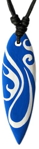 viva-adorno Halskette Surfbrett Holzanhänger Baumwollband Surfer Kette Länge verstellbar Verschiedene Designs wählbar HK30