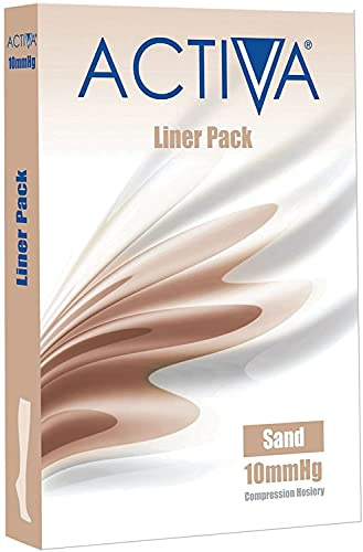 Activa Stocking Liners 3 Pack 10mmHg: Sand, Large, Open Toe