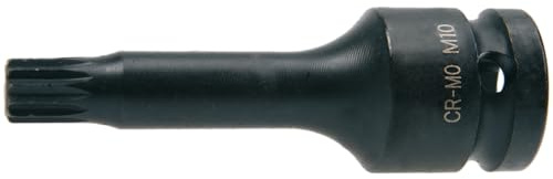 SW-Stahl S5482-14 Krafteinsatz XZN M14 Vielzahn - 1/2 Zoll Schlagschrauber | Schlagschrauberfest aus Chrom-Molybdän-Stahl - Länge 78 mm mit Rille und Bohrung - Impact-Einsatz für Innenvielzahn M14