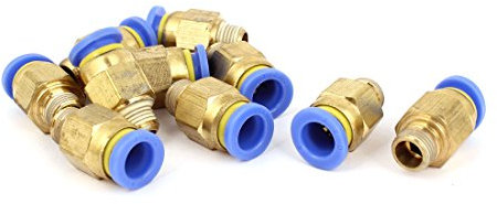 sourcing map Tube 8mm 1/8 BSP mâle connecteur rapide filetage raccords air pneumatique 10 pc