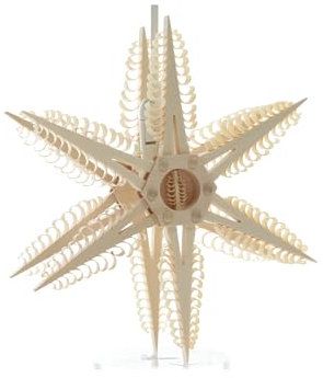 Rudolphs Schatzkiste Fensterschmuck Spanstern doppelt EL. Beleuchtet Mitte mit Bäumchen BxHxT=24x24x7cm NEU Fensterbild Spanbaum Adventsstern Holz Seiffen Erzgebirge Stern Linde Fensterdeko