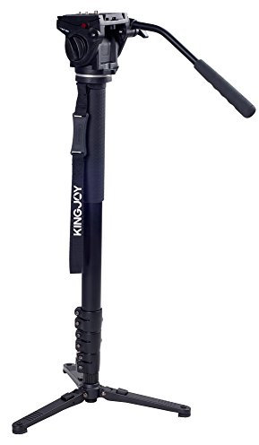 Kingjoy MP4008F+VT-3510 Professional 175 cm Aluminium Fluid Video Monopod with 3 Leg Base Stand, Video Head and Quick Release
