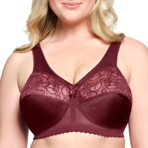 Women's Plus Size MagicLift Original Support Bra Wirefree #1000 Burgundy
