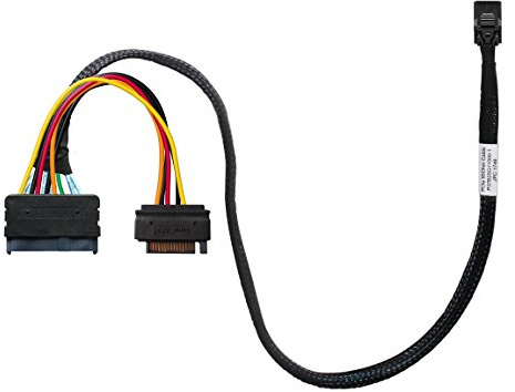 HighPoint 8643-8639-50 1 m SFF-8643 to U.2 SFF-8639 Connector Cable with 15-Pin SATA Power Connector