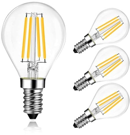 BRIMAX E14 LED Light Bulb Dimmable, G45 4W Golf Ball Bulb,40W Equivalent,Small Edison Screw in Golf Ball Bulbs,2700K Warm White SES Globe Light Bulbs,Energy Saving G45 Light Bulbs for Daily use