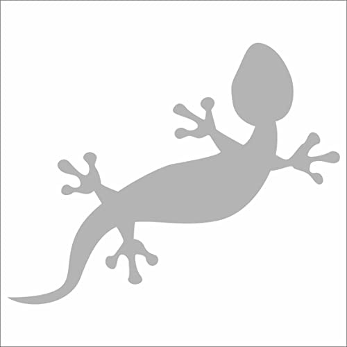 JINTORA - Autoaufkleber Tuning - Auto Aufkleber - Gecko - 126x99 mm - Auto Aufkleber - Bus - Fenster - Heckscheibe - Camper - wetterfest - Outdoor Sticker Auto Deko LKW - Tuning Selbstklebend - Silber