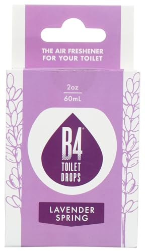 B4 Toilet Drops Toilet and Bathroom Deodorizer Drops, 2 Ounce Bottle (Lavender Spring)