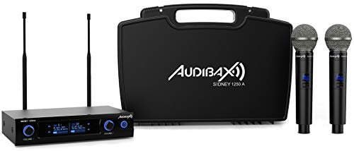 Audibax Sidney 1250 A Micrófono Doble Mano Profesional UHF Frecuencia A + Maleta
