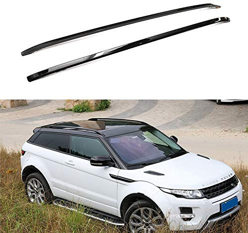 LAFENG Schwarzer Aluminium-Dachträger für Land Rover Range Rover Evoque, 2010-2019, 2 Stück, Gepäckträger, kompatibel mit Autos, Halterungen auf Schienen