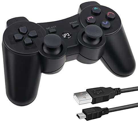 Lunriwis Controller per PS3, senza fili Controller di gioco per PS3, Bluetooth Joystick PS3 con Dualshock e sensore a 6 assi Controller Wireless per PlayStation 3