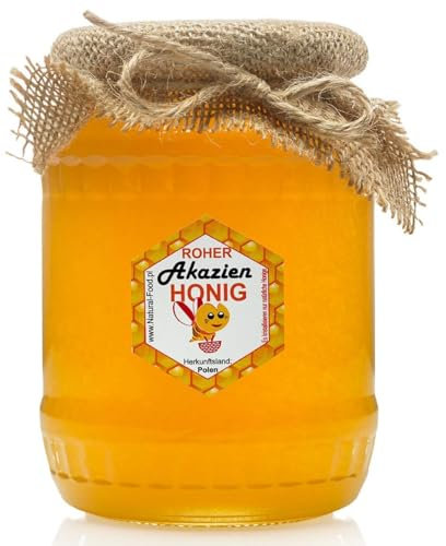 Natural Food - ROHER HONIG direkt vom Imker aus Europa - 11 KG - AKAZIEN - Roh, natürlich, sehr gesund, ohne Zusätze. Ungefiltert, nicht geschleudert oder erhitzt - 10 x 1,1 kg - Acacia