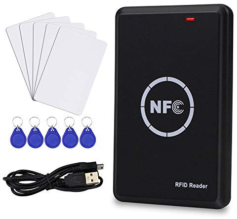 LUCINE RFID NFC Duplikator 125KHz Schlüsselanhänger Kopierer RFID Smart Card Reader Writer 13,56 MHz Entschlüsselungshelfer USB UID / T5577 Beschreibbares Tag (NS106+5T5577C+5UIDK)