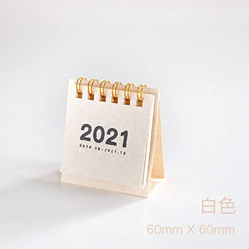 Kalender Kalendarien 8 Farben Minimal Mini-Tischkalender-Büro-Schreibtisch-Deko-Briefpapier August 2020 bis Dezember 2021 Kalender Terminkalender (Color : A)