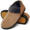 Mishansha Warme Hausschuhe Herren Winter Pantoffeln Herren Hausschuh Männer Memory Foam Slippers Geschlossen Fell Hauspantoffeln Siegel Braun,Gr.48