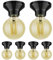 ledscom.de 6 Stück LED Deckenleuchte Elektra Porzellan schwarz, inkl. E27 LED gold max. 818lm, 3-Stufen dimmen, extra-warmweiß