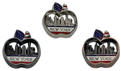 Big Apple, Statue of Liberty, Empire State Building, Freedom Tower, Chrysler Building, New York Souvenir Kühlschrank NY Magnet – Big Apple, Freiheitsstatue, Empire State Building NYC Magnet (3 Stück)