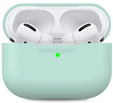 AHASTYLE Silikon Hülle für Airpods Pro Schutzhülle und Haut Case für AirPods Pro 1st/2nd Generation [Front-LED Sichtbar] [Kabelloses Laden] Kompatibel mit Airpods Pro 2019