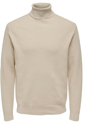 ONLY & SONS Herren Lässiger Rollkragen Pullover Gerippter Feinstrick Longsleeve Sweater ONSPHIL