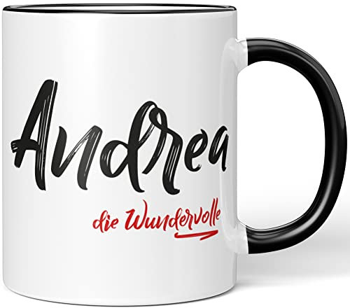 JUNIWORDS Tasse, Andrea, die Wundervolle, Schwarz (5207463)