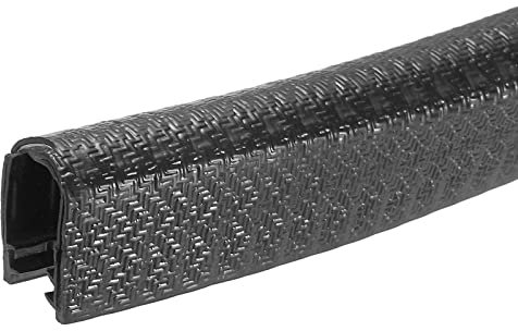 sourcing map Edge Trim Black U Shape Edge Protector Rubber with Steel Clips Fits 25/64-35/64 Edge 6.56Ft/2Meter Length Door Edge Guards