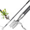 SOMOLUX Désherbeur Vertical de 132 cm avec Long Manche en métal, Griffes en Acier Inoxydable, Outil Manuel de Jardinage, Pince à Mauvaises Herbes, évite de se pencher, pour pelouse, terrasse