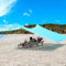 Strand Sonnensegel Outdoor für Sonnenschutz, Tragbares Strandzelt mit 2 Stangen UV Schutz UPF50+, Strand Zelte mit Strandtaschen für Camping 300X300cm