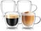 Dyserbuy 4 Pack Double Walled Glass Mug, Cappuccino Drinking Cups, Insulated Glass Coffee Cup with Handle, Perfect for Cappuccino, Latte, Espresso, Tea, Juice, Beverage (250ml/ 8.5oz)
