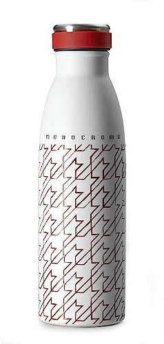 Pigna, Borraccia MONOCROMO PATTERN, capacità 500 ml., Rosso, tappo in tinta, BPA free, h 23 cm., confezionata in box singola