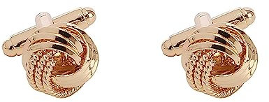 KnBoB Hochzeit Manschettenknöpfe Herren Gold Knoten Manschettenknopf mit Geschenkbox