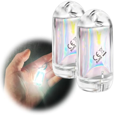 DOKeep USB Mini LED Lanterns, 2 Pack Waterproof EDC Keychain LED Flashlight for Camping Rechargeable Battery Stick Light Maglite Hockey Dog Collar Flashlight for Nighttime Shift (2Pack White)