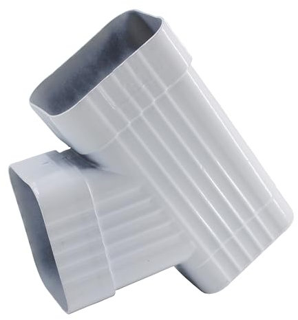 2X3 Regenrinne Fallrohr Verlängerungen Fallrohr Dachrinne Y Verbinder Dachrinne Fallrohr Zubehör Dachrinne Fallrohr Y Anschluss 2x3 Fallrohr Dachrinne (Weiß 1Pcs) (Downspout Dachrinne Y Stecker 2X3)