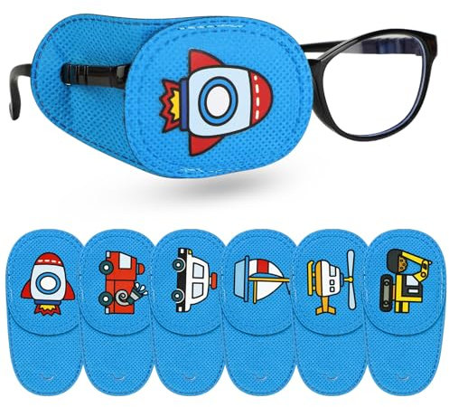 6 Stück Amblyopie Augenklappen Kinder,Amblyopia Kinder Korrektur orthoptischer augenklappe medizinisch für Schielens Brille Cover eye patch Lazy Eye Strabismus augenpflaster