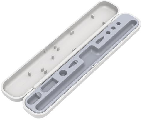 MOGOOD Pencil Case per Apple Pencil 1st Generation/Apple Pencil 2nd Generation Case Holder, Small Pencil Case Pen Box per Apple Pencil Bianco con fodera interna grigia … (1pack, bianca)