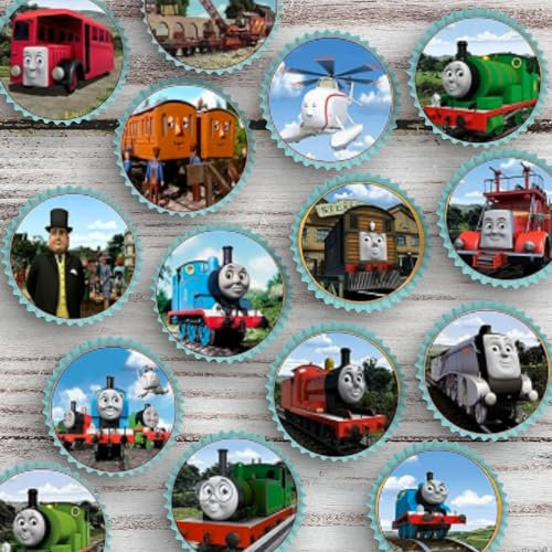 24 x Precut Thomas The Tank Engine Edible Wafer Paper Cupcake Toppers For Cakes