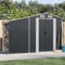DJEKA Anthrazit Metall Holz Garten Schuppen Geräteschrank Metall 277 x 93 x 179 cm Verzinkter Stahl