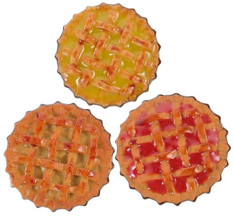 VICASKY 3 Pièces Micro-Aliments Nourriture De Mini Cuisine Mini Gâteaux Aux Fruits Décorations De Gâteaux pour Le Bricolage Gâteau De Maison De Poupée 1 12 Jouets Miniature Résine Modèle